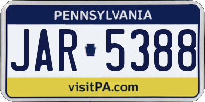 PA license plate JAR5388