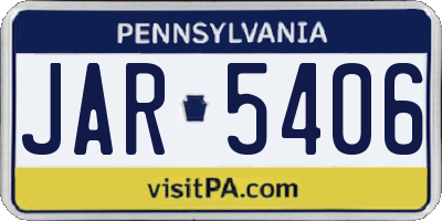 PA license plate JAR5406