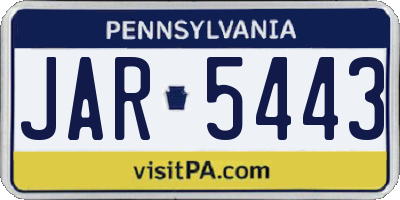 PA license plate JAR5443