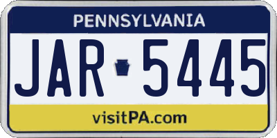 PA license plate JAR5445