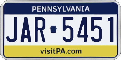 PA license plate JAR5451