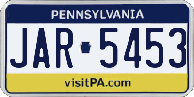 PA license plate JAR5453