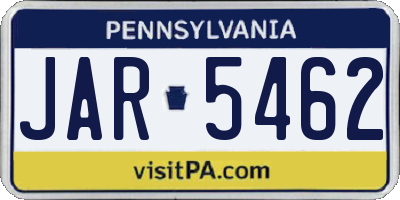 PA license plate JAR5462