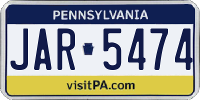 PA license plate JAR5474