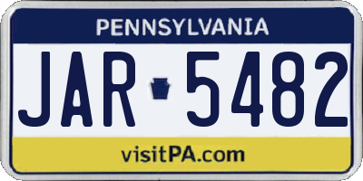 PA license plate JAR5482
