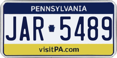 PA license plate JAR5489