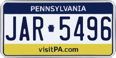 PA license plate JAR5496