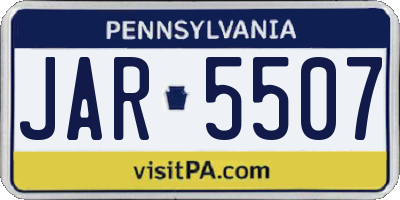 PA license plate JAR5507