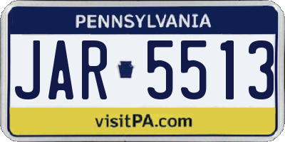 PA license plate JAR5513