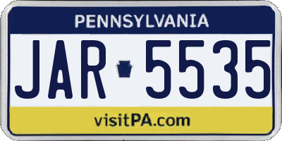 PA license plate JAR5535