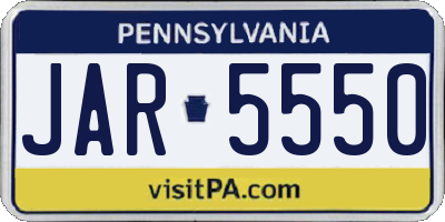 PA license plate JAR5550