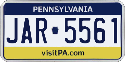 PA license plate JAR5561