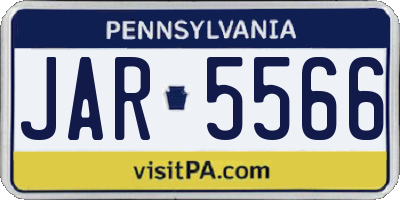 PA license plate JAR5566