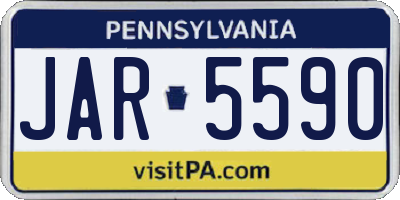 PA license plate JAR5590