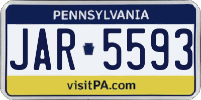PA license plate JAR5593