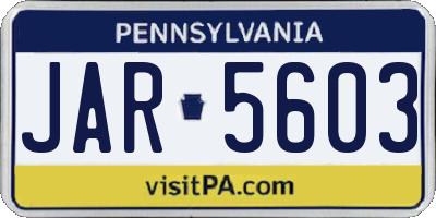 PA license plate JAR5603