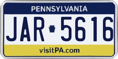 PA license plate JAR5616