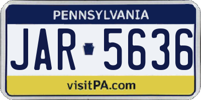 PA license plate JAR5636