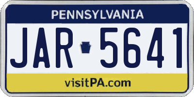 PA license plate JAR5641