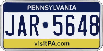 PA license plate JAR5648