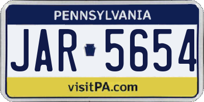 PA license plate JAR5654