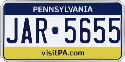 PA license plate JAR5655
