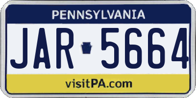 PA license plate JAR5664