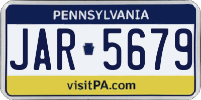 PA license plate JAR5679