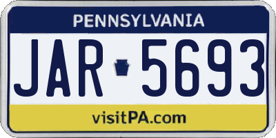 PA license plate JAR5693