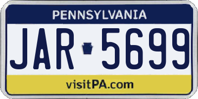 PA license plate JAR5699
