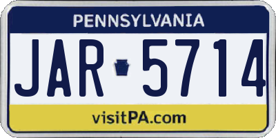PA license plate JAR5714