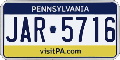 PA license plate JAR5716