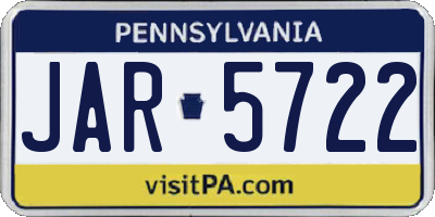 PA license plate JAR5722