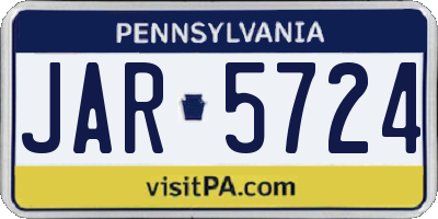PA license plate JAR5724