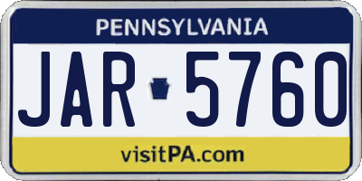 PA license plate JAR5760
