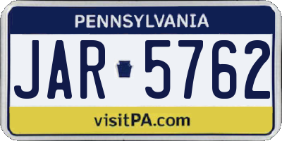 PA license plate JAR5762