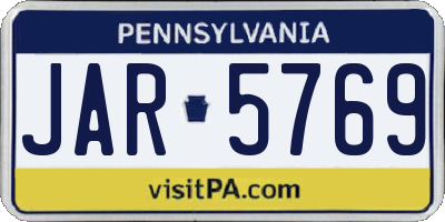 PA license plate JAR5769