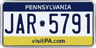 PA license plate JAR5791