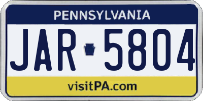 PA license plate JAR5804