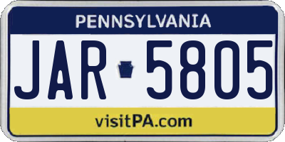 PA license plate JAR5805