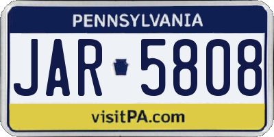 PA license plate JAR5808
