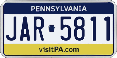 PA license plate JAR5811