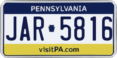 PA license plate JAR5816
