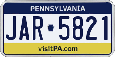PA license plate JAR5821