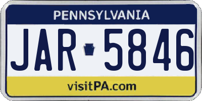 PA license plate JAR5846