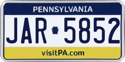 PA license plate JAR5852