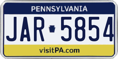 PA license plate JAR5854