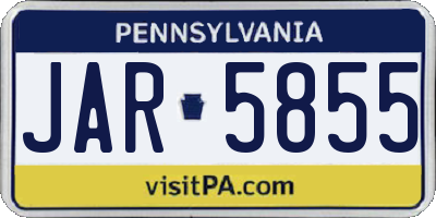 PA license plate JAR5855