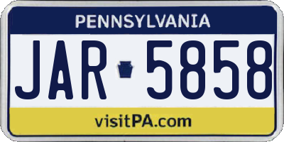 PA license plate JAR5858