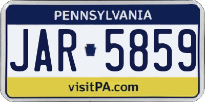 PA license plate JAR5859